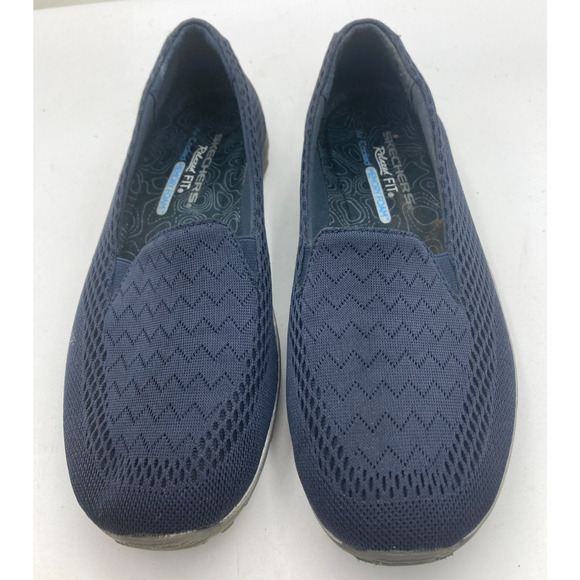 SKECHERS Women's Relaxed Fit Air Cooled Memory Foam Slip on Shoes Navy Size 9 - Picture 1 of 7